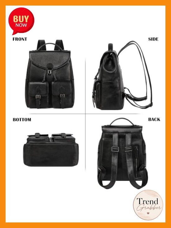 Vintage Genuine Leather Backpack Purse Fashion Rucksack Practical Daypack Bag